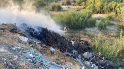 Hatay’ın Arsuz ilçesine bağlı Madenli Mahallesi’nde bulunan çöplük alanda henüz