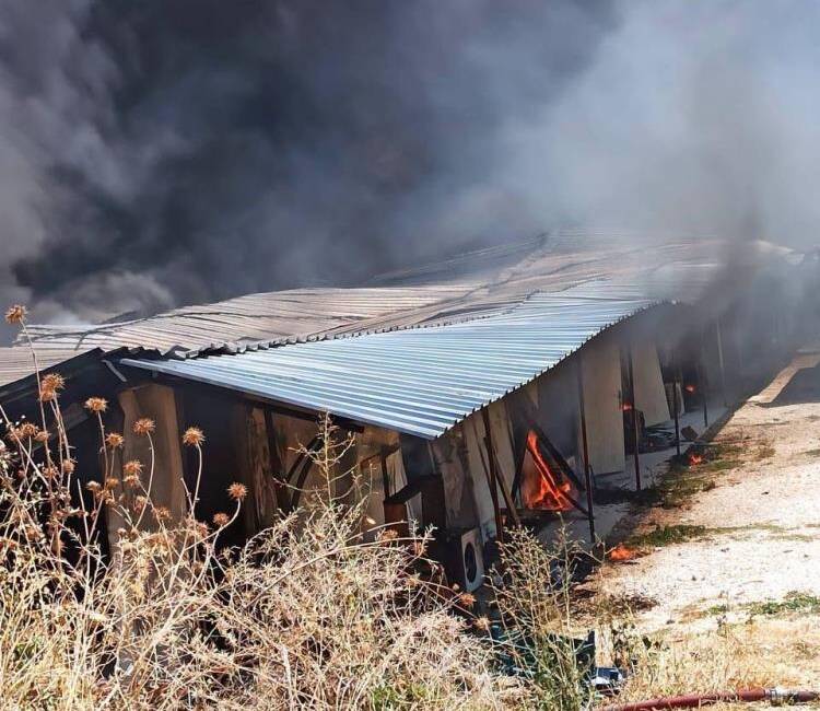 Hatay'ın Altınözü ilçesinde, yapımı devam eden konut şantiyesinde çalışan işçilerin