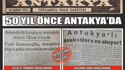Antakya Gazetesi’nin 28 Şubat 1973 tarihli arşiv sayfası, kentte yarım