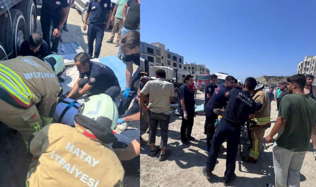 Hatay'ın Samandağ ilçesinde bir şantiyede meydana gelen iş kazasında, yük