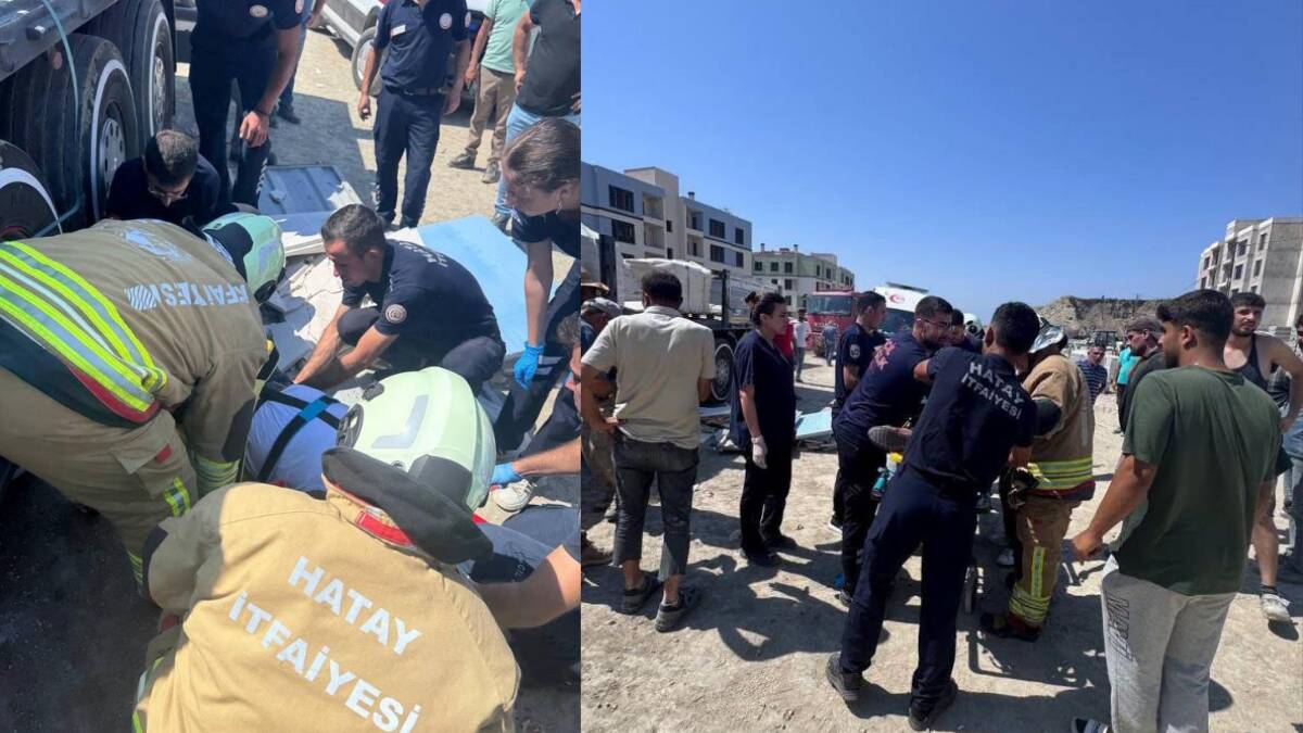 Hatay'ın Samandağ ilçesinde bir şantiyede meydana gelen iş kazasında, yük
