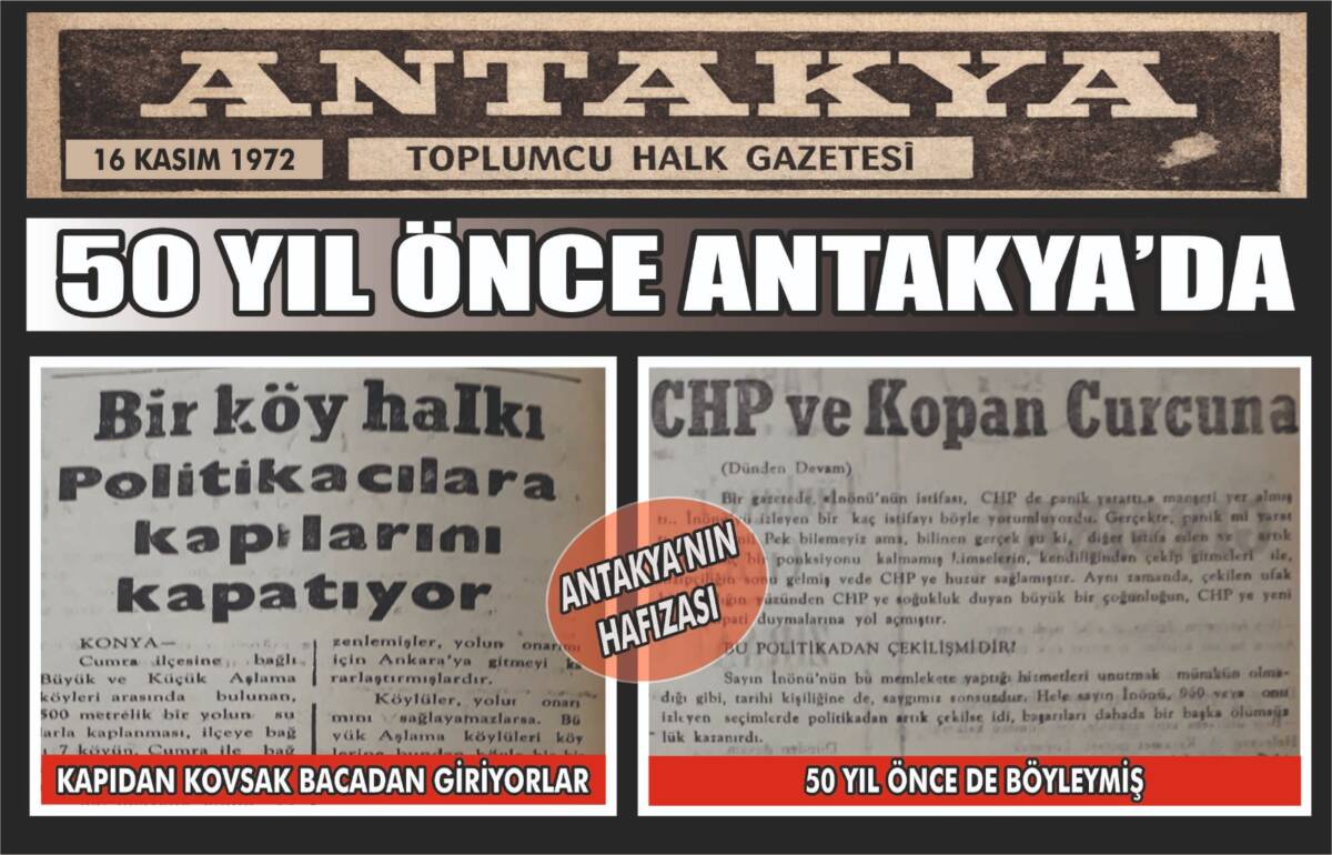 16 Kasım 1972 tarihli Antakya Toplumcu Halk Gazetesi arşivinden gün