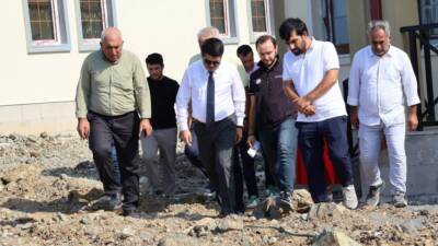 Hatay'ın Arsuz ilçesinde depremzedeler için inşa edilen kırsal afet konutlarında