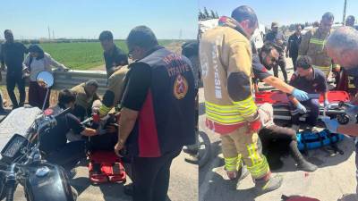Hatay'ın Reyhanlı ilçesinde tarım işçilerini taşıyan minibüsün devrilmesi sonucu meydana