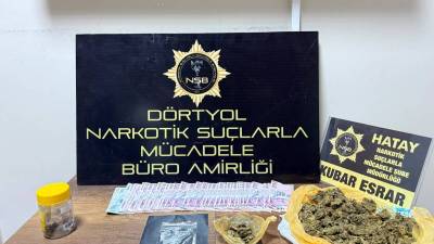 Hatay'ın Dörtyol ilçesinde düzenlenen uyuşturucu operasyonunda 2 şüpheli gözaltına alındı.