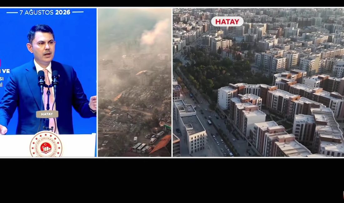 Çevre, Şehircilik ve İklim Değişikliği Bakanı Murat Kurum, Hatay'da yapımı