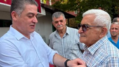 Yeni Parti Hatay milletvekili Servet Mullaoğlu, il başkanı Mehmet Gönenç.