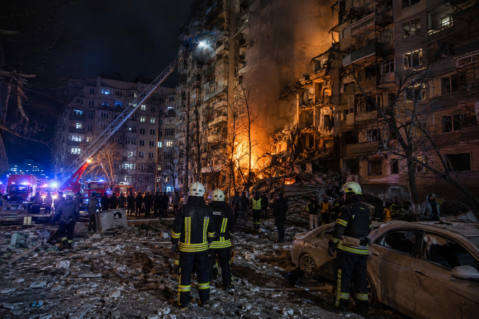 Rusya, Ukrayna'nın başkenti Kiev'e gece saatlerinde füze ve insansız hava