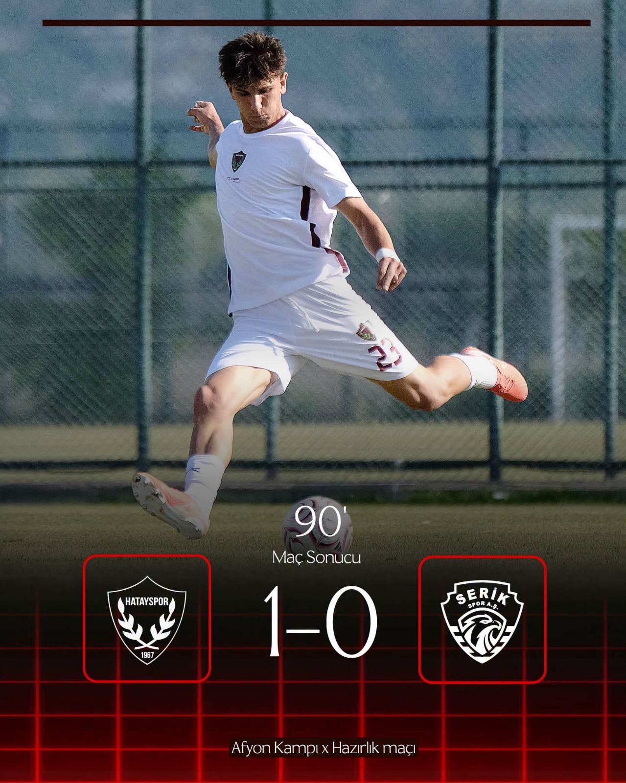 Afyon kampında yeni sezona hazırlanan Hatayspor oynadığı 3.özel maçından 1-0