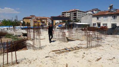 Malatya’nın Yeşilyurt ilçesinde yapımı süren 105 dairelik bir projede beton