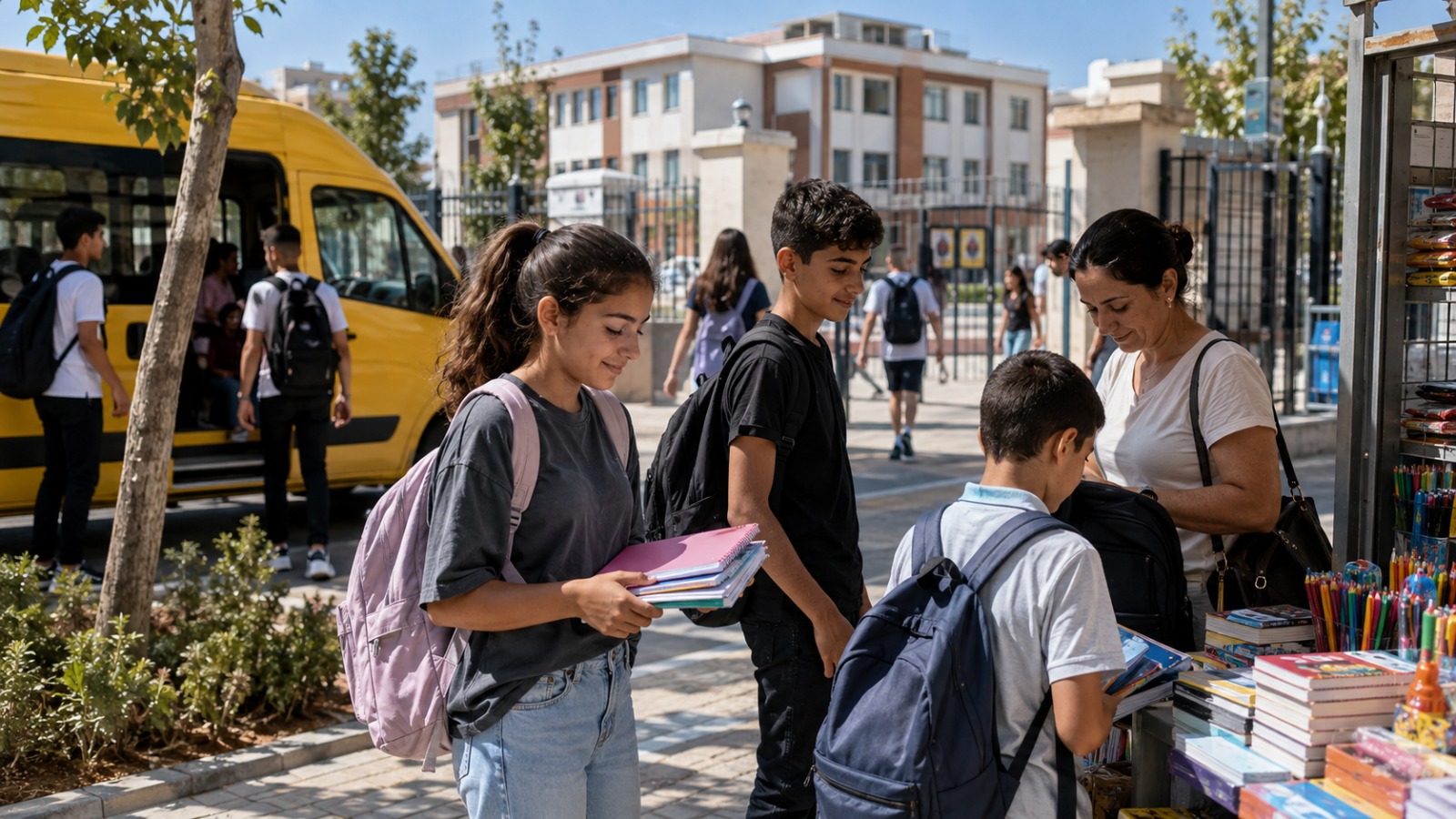Yeni eğitim öğretim yılının başlamasına sayılı günler kala Hatay’da öğrenciler