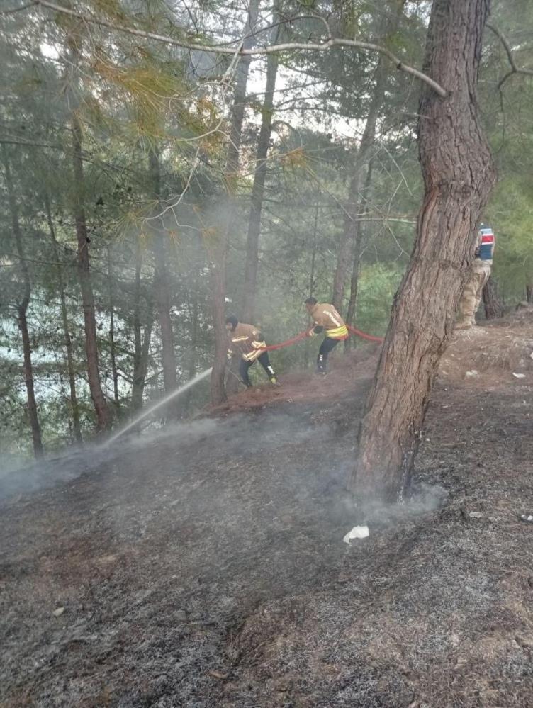 Hatay’ın Yayladağı ilçesinde ormanlık alanda çıkan yangın, ekiplerin hızlı ve