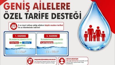 Su Tüketiminde Kademeli İndirim Fırsatı Geniş ailelere yönelik başlatılan bu