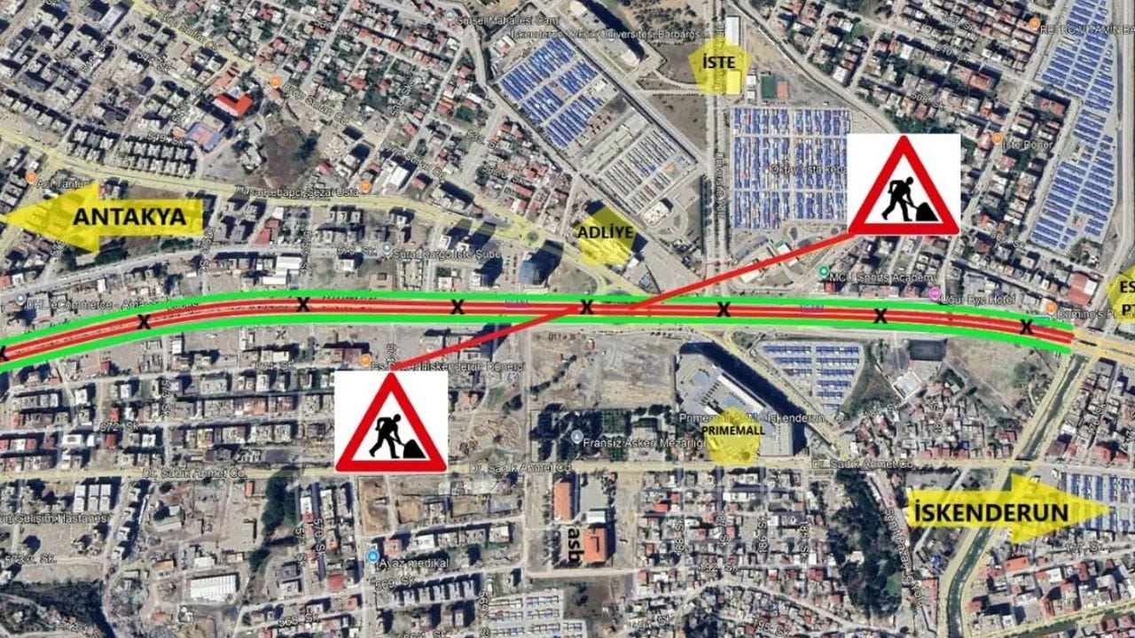 Hatay Büyükşehir Belediyesi, Adliye-Prime Mall Kavşağı’nda yaya üst geçidi yapımına