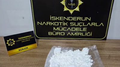 Hatay’ın İskenderun ilçesinde polis ekiplerinin durdurduğu otomobilde yapılan aramada, motor