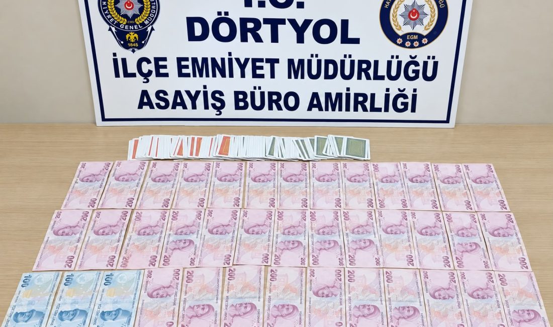 Hatay’ın Dörtyol ilçesinde bir iş yerine yönelik gerçekleştirilen denetimde kumar
