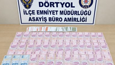 Hatay’ın Dörtyol ilçesinde bir iş yerine yönelik gerçekleştirilen denetimde kumar