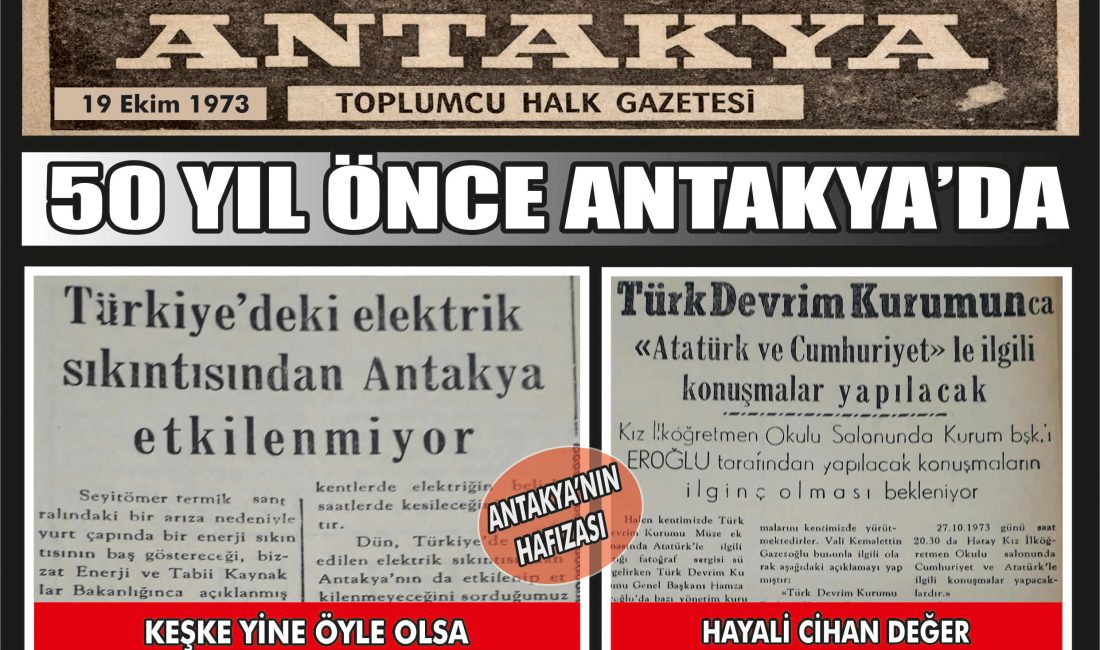 19 Ekim 1973 tarihli Antakya Toplumcu Halk Gazetesi, Türkiye’deki elektrik