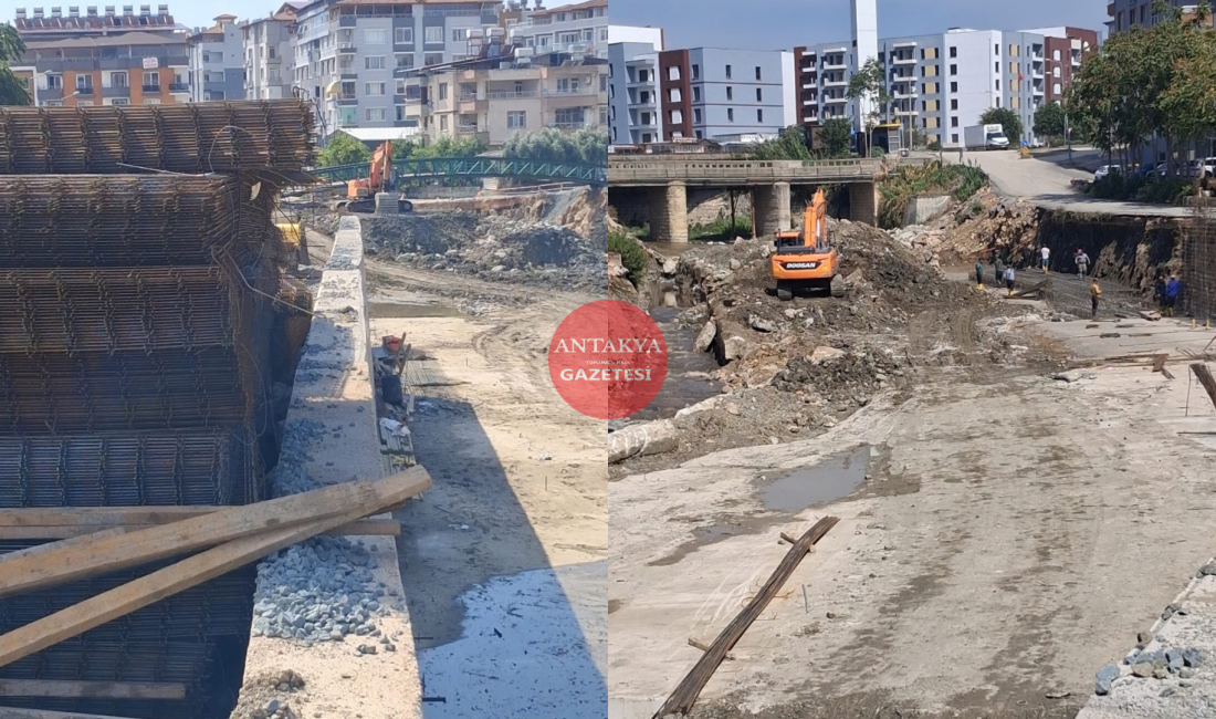 Defne’de Hanna Nehri’nde taşkın ve su baskını riskini azaltmak amacıyla