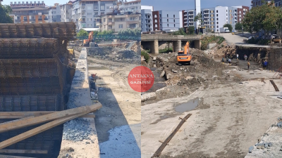 Defne’de Hanna Nehri’nde taşkın ve su baskını riskini azaltmak amacıyla