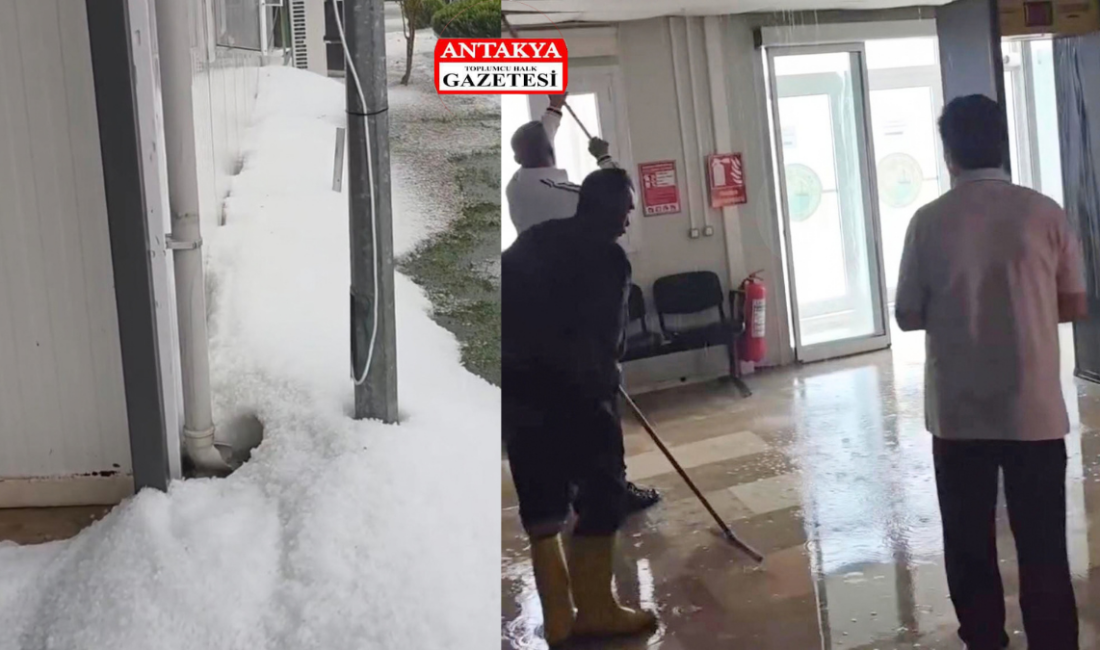 Hatay’ın Arsuz ilçesinde aniden bastıran şiddetli fırtına, sağanak ve dolu