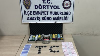 Hatay’ın Dörtyol ilçesinde bir iş yerine yönelik gerçekleştirilen denetimde kumar