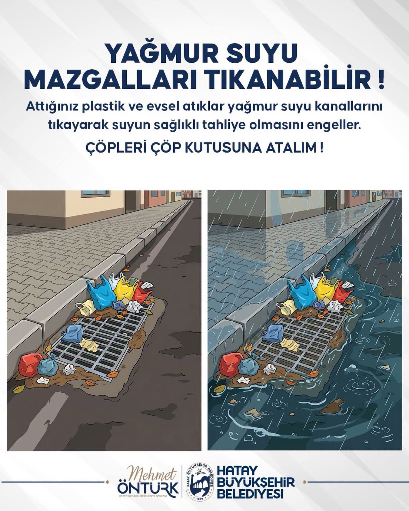 Hatay Büyükşehir Belediyesi, yağışlı havalarda yaşanabilecek su birikintileri ve tahliye