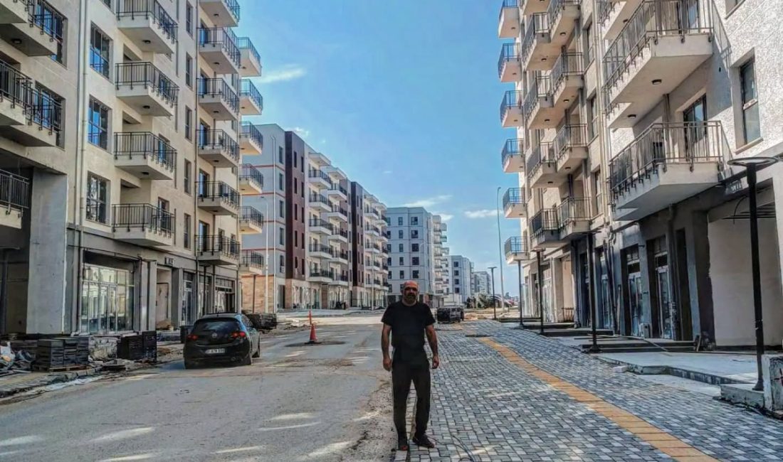 Defne Armutlu Mahallesi Gündüz Caddesi’nde TOKİ konutlarının bulunduğu bölgede ağaç