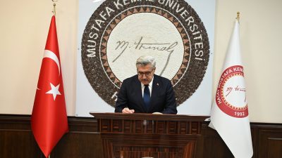 26 Ekim Pazartesi günü Hatay MKÜ’de konferans veren AKP Genel