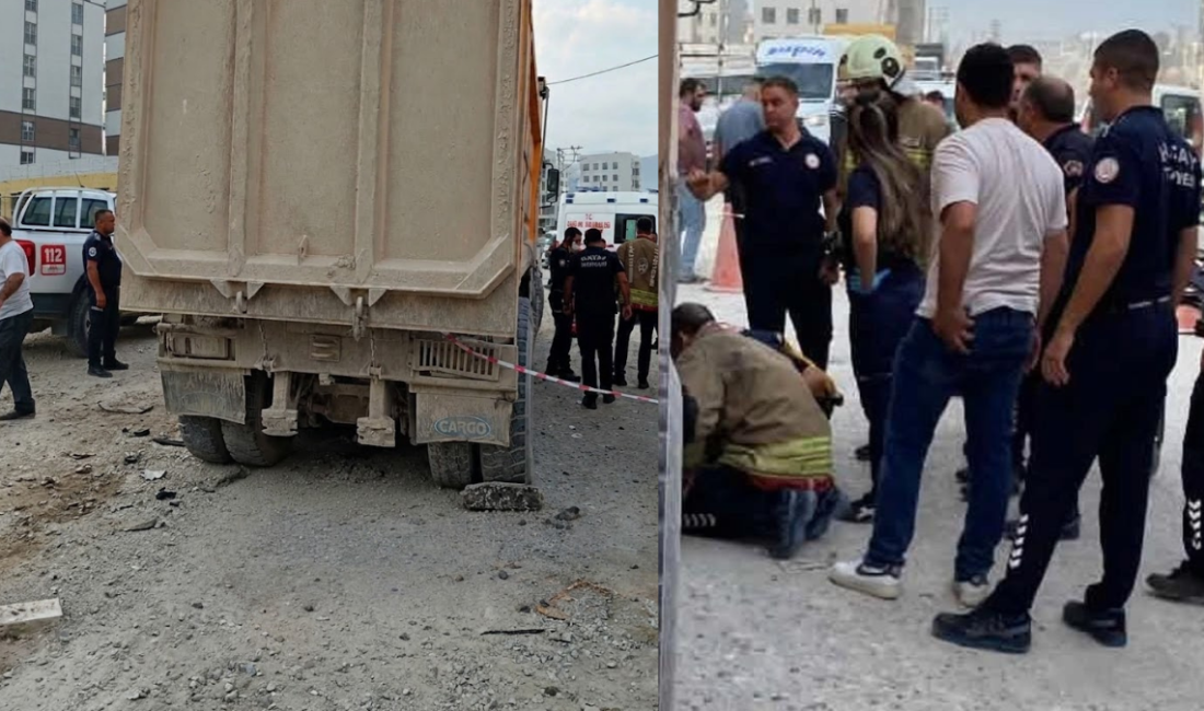 Hatay’ın Antakya ilçesinde, iş çıkışı motosikletiyle seyir halindeyken hafriyat kamyonunun
