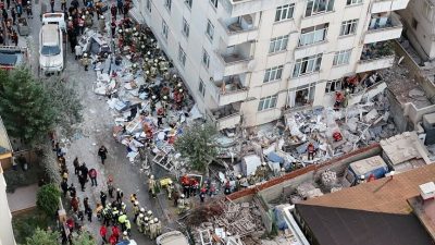 İstanbul’un Maltepe ilçesinde 7 katlı bir binanın kısmen çökmesi sonucu