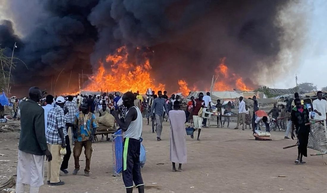 Sudan ile Güney Sudan arasında ihtilaflı Abyei bölgesindeki bir pazara